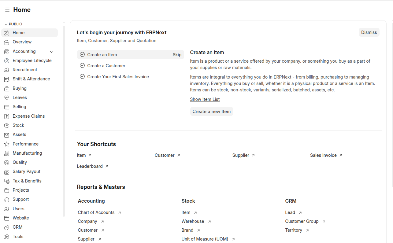 ERP Dashboard